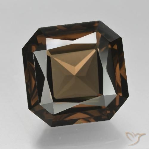 11.58ct Natural Marrón rojizo cuarzo ahumado, corte esmeralda, VVS-VS
