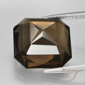 cuarzo ahumado Marrón rojizo natural de 11.58 ct, Corte Octágono / Esmeralda, VVS-VS