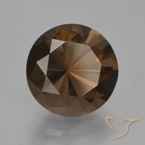 cuarzo ahumado Marrón oscuro natural de 4.59 ct, Redondo, VVS