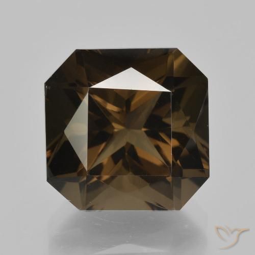 8.90ct Natural Marrón oscuro cuarzo ahumado, corte esmeralda, VVS