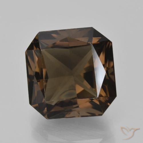 10.23ct Natural Marrón chocolate cuarzo ahumado, corte esmeralda, VVS-VS