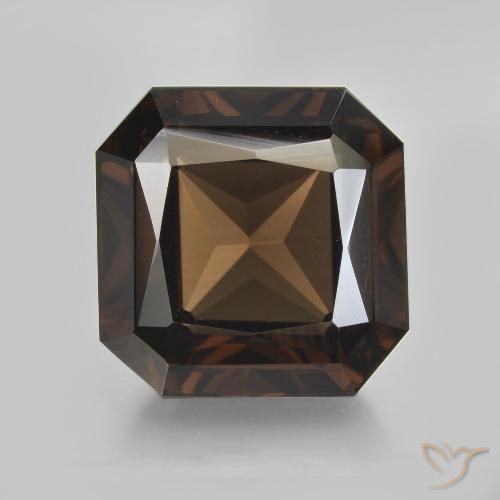 11.09ct Natural Marrón cuarzo ahumado, corte esmeralda, VVS