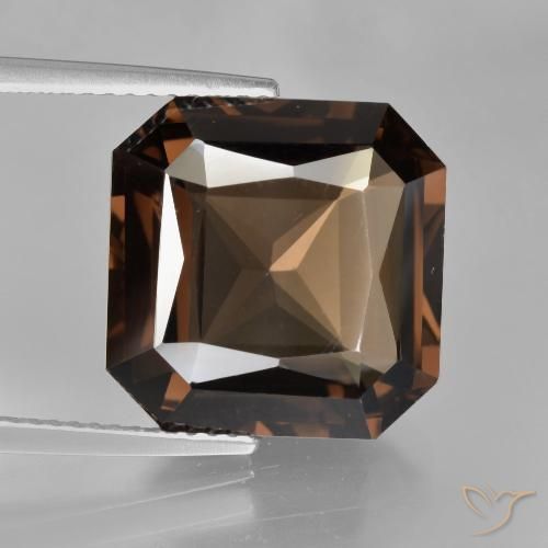 10.90ct Natural Marrón cuarzo ahumado, corte esmeralda, VVS-VS