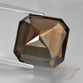 cuarzo ahumado Marrón natural de 10.90 ct, Corte Octágono / Esmeralda, VVS-VS