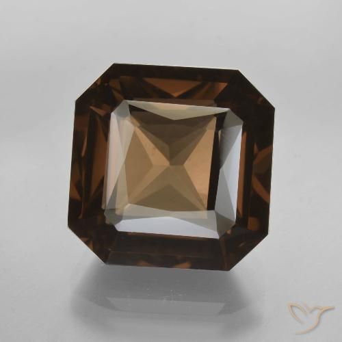 10.54ct Natural Marrón nogal cuarzo ahumado, corte esmeralda, VVS