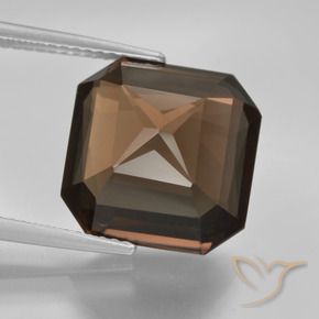 cuarzo ahumado Marrón nogal natural de 10.54 ct, Corte Octágono / Esmeralda, VVS