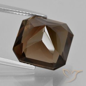 cuarzo ahumado Marrón natural de 11.03 ct, Corte Octágono / Esmeralda, VVS