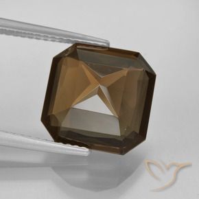 cuarzo ahumado Marrón oscuro natural de 6.62 ct, Corte Octágono / Esmeralda, VVS-VS