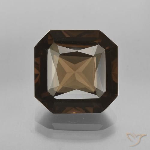 7.08ct Natural Marrón oscuro cuarzo ahumado, corte esmeralda, VVS