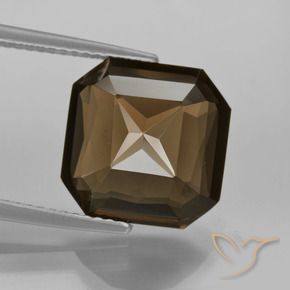 cuarzo ahumado Marrón oscuro natural de 7.08 ct, Corte Octágono / Esmeralda, VVS