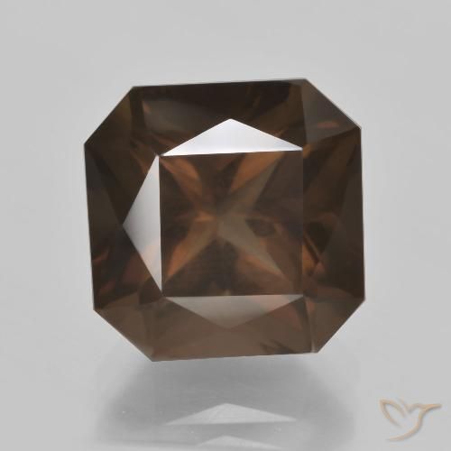 7.50ct Natural Marrón medio cuarzo ahumado, corte esmeralda, VS