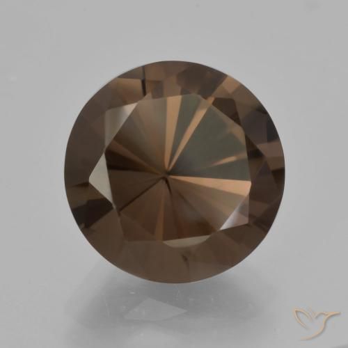 cuarzo ahumado Marrón oscuro natural de 5.97 ct, Redondo, VVS