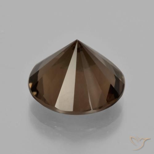 cuarzo ahumado Marrón oscuro natural de 5.97 ct, Redondo, VVS