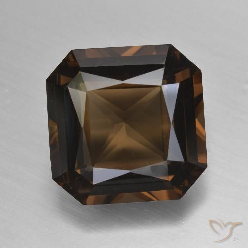 11.64ct Natural Marrón medio cuarzo ahumado, corte esmeralda, VVS-VS