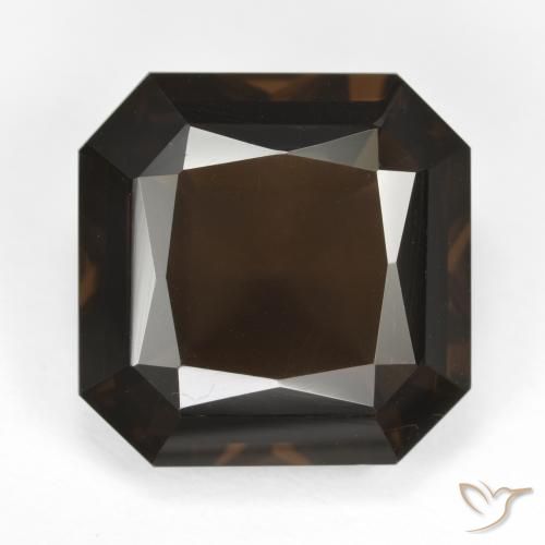 11.86ct Natural Marrón oscuro cuarzo ahumado, corte esmeralda, VVS
