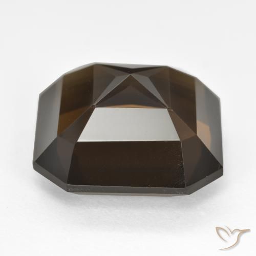 cuarzo ahumado Marrón oscuro natural de 11.86 ct, Corte Octágono / Esmeralda, VVS