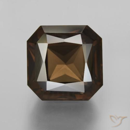 12.25ct Natural Marrón sombra cuarzo ahumado, corte esmeralda, VVS