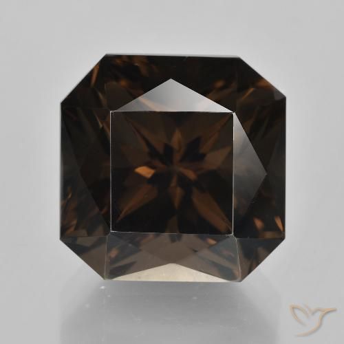 12.53ct Natural Marrón chocolate cuarzo ahumado, corte esmeralda, VVS