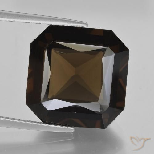 13.20ct Natural Marrón sombra cuarzo ahumado, corte esmeralda, VVS