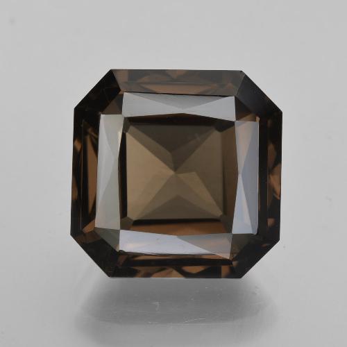 Cuarzo Ahumado Marrón oscuro natural de 7.19 ct, corte esmeralda, VVS