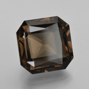 Cuarzo Ahumado Marrón oscuro natural de 7.19 ct, corte esmeralda, VVS