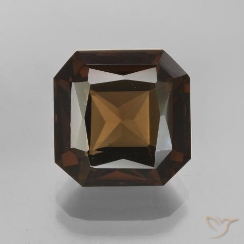 7.63ct Natural Marrón sombra cuarzo ahumado, corte esmeralda, VVS