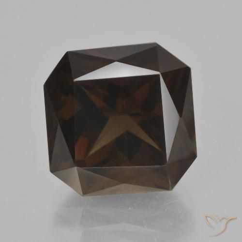 8.35ct Natural Marrón chocolate intenso cuarzo ahumado, corte esmeralda, VVS