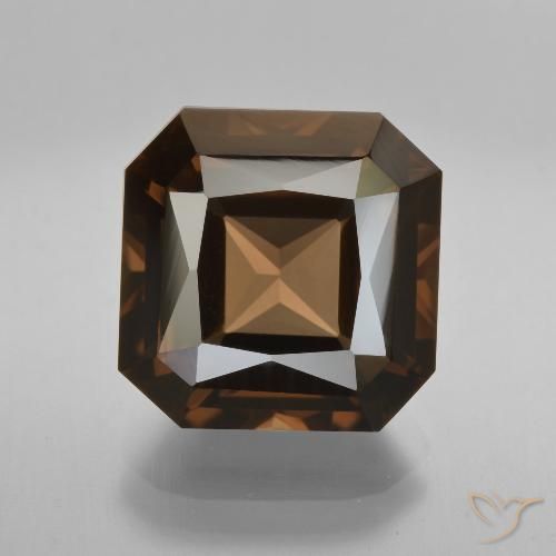 8.21ct Natural Marrón rojizo cuarzo ahumado, corte esmeralda, VVS