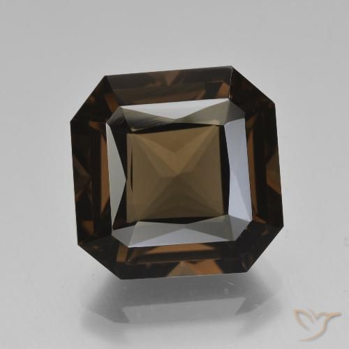 8.61ct Natural Marrón sombra cuarzo ahumado, corte esmeralda, VVS