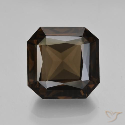 8.83ct Natural Marrón oscuro cuarzo ahumado, corte esmeralda, VVS-VS