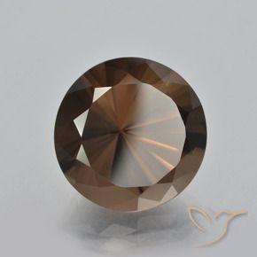 cuarzo ahumado Marrón chocolate natural de 10.65 ct, Redondo, VVS
