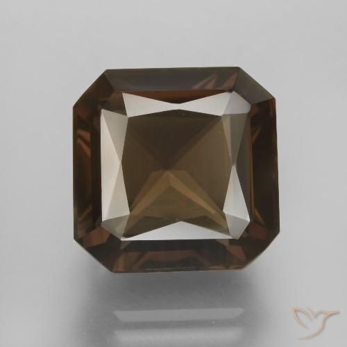 9.55ct Natural Marrón medio cuarzo ahumado, corte esmeralda, VVS