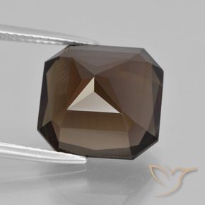 cuarzo ahumado Marrón oscuro natural de 9.40 ct, Corte Octágono / Esmeralda, VVS