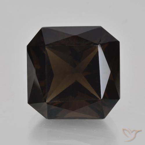 9.38ct Natural Marrón oscuro cuarzo ahumado, corte esmeralda, VVS