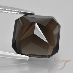 cuarzo ahumado Marrón oscuro natural de 9.38 ct, Corte Octágono / Esmeralda, VVS