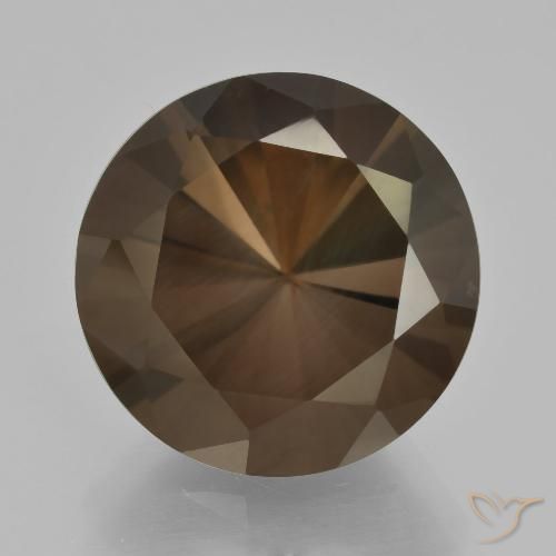 9.79ct Natural Marrón nogal cuarzo ahumado, Redondo, VVS