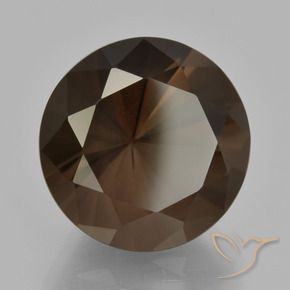 cuarzo ahumado Marrón oscuro natural de 10.19 ct, Redondo, VVS