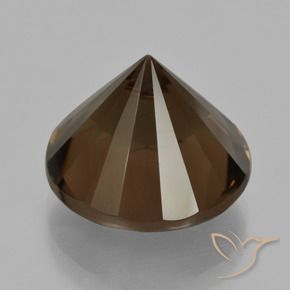 cuarzo ahumado Marrón oscuro natural de 10.19 ct, Redondo, VVS