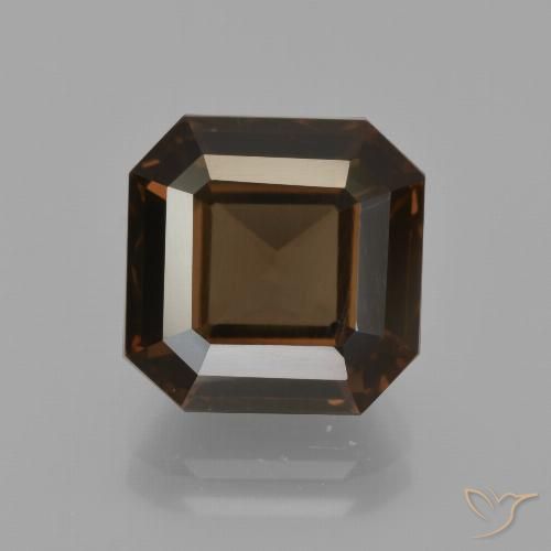 5.10ct Natural Marrón nogal cuarzo ahumado, corte esmeralda, VS