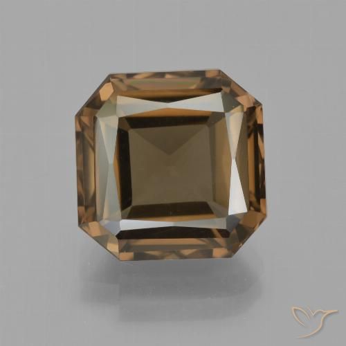 7.15ct Natural Marrón oscuro medio cuarzo ahumado, corte esmeralda, VVS-VS