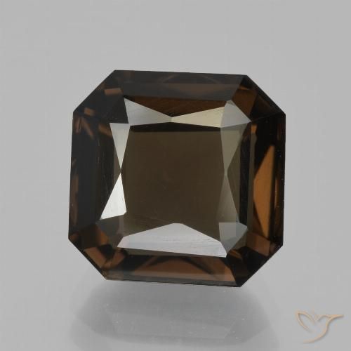 5.07ct Natural Marrón medio cuarzo ahumado, corte esmeralda, VS