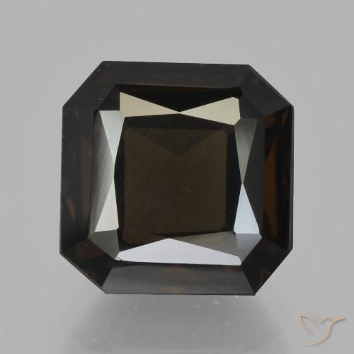 6.26ct Natural Marrón chocolate cuarzo ahumado, corte esmeralda, VS