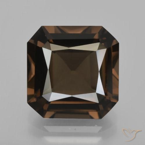 5.33ct Natural Marrón nogal cuarzo ahumado, corte esmeralda, VS