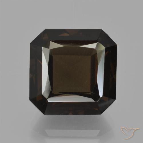 10.74ct Natural Marrón oscuro cuarzo ahumado, corte esmeralda, VVS-VS