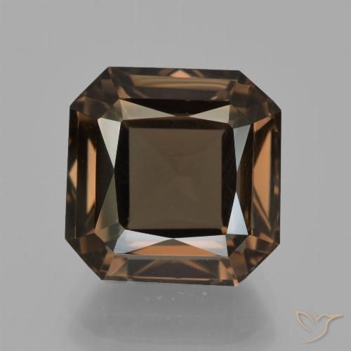 7.63ct Natural Marrón cuarzo ahumado, corte esmeralda, VS