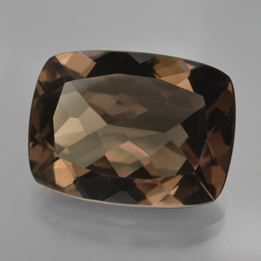 Cuarzo ahumado marrón natural de 16,28 ct, corte cojín, VVS
