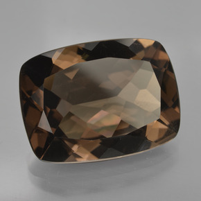 Cuarzo ahumado marrón natural de 16,28 ct, corte cojín, VVS