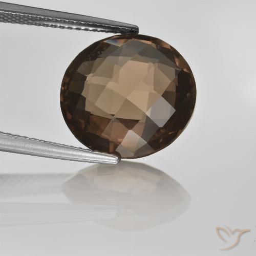 8.12ct Natural Marrón sombra cuarzo ahumado, Redondo, VVS