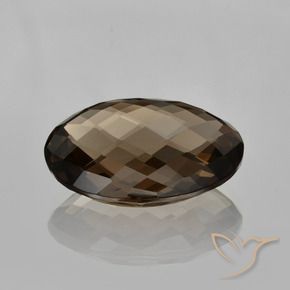 cuarzo ahumado Marrón oscuro natural de 13.61 ct, Ovalada, VVS