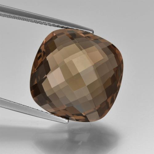 Cuarzo Ahumado Marrón sombra natural de 13.13 ct, Corte Cojín, VVS